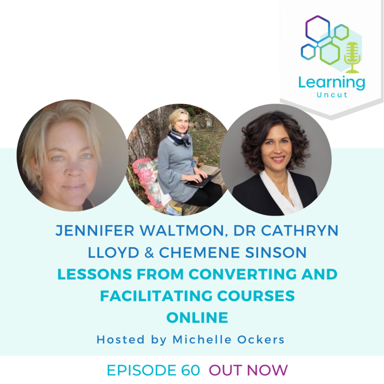 60: Lessons from converting and facilitating courses online – Jennifer Waltmon, Dr Cathryn Lloyd and Chemene Sinson